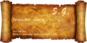Sneider Gara névjegykártya